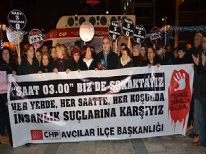 Saat 03.00′te 'tecavüz' protestosu